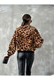Bakılı Peluj Coat - Camel Leopard | |   F1650 - 5