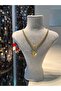Çağla Şikel Ema Model Zircon Stone Heart Charm Necklace - 3