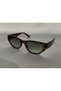 Green Glass Colored Wave Leopard Cateye Sunglasses - 2