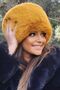Fluffy Dense Furry Plush Faux Fur Kalpak Hat Women's Winter Beanie - Tuscany Mustard - 8