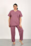 100% Cotton Large Size Short Sleeve Women's Pajamas Set