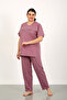 100% Cotton Large Size Short Sleeve Women's Pajamas Set - 5