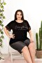 Black Plus Size Shorts Set - 2