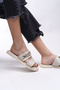 Ysareene Women's Slippers 0012450   Beige Satin - 5