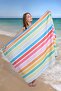 Striped Digital Printed 100X180 cm Beach Towel (Beach Bag + Gift Hat) Rengarek - 4