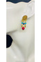 Handmade ethnic authentic glass bead brass earrings - 3