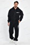 Oversized Black and Silver Why Not Printed Zipper Set - 4