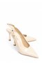 Women Ovis Pointed High Heel Shoes Beige Patent Leather - 3