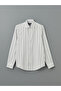 Nevavm Slim Fit Long Sleeve Striped Men's Shirt with Difference - 5