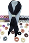 Women's Hijab 12 Pieces Scarf Rings Black White Ecru - 4