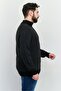 Men Mock Neck Long Sleeve Allover Print Sweatshirt, Black - 4