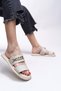 Ysareene Women's Slippers 0012450   Beige Satin - 4