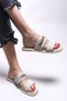 Ysareene Women's Slippers 0012450   Beige Satin - 3