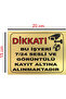 Attention This Area Is Monitored and Recording with Camera Written Metal Sheet 15X20 cm