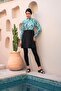 Digital Printed Tights Closed Hijab Swimsuit 3750