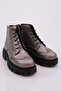 Platinum Wrinkled Patent Leather Women's Boots - Laser Laced, Zippered, Thick Sole 1230173152674 - 3