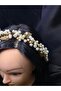 Pearl and Leaf Detailed Promise Engagement after Prom Bridal Crown - 2