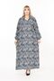 Women's Long Sleeve Plus Size Woven Summer Long Sleeve Dress - 5