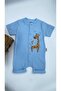 Bebe Kids Giraffe Pattern Short Sleeve Shorts Jumpsuit (Zibin) 100% Cotton - 4