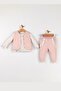 Baby Girl Floral Patterned Vest 3-Piece Set - 2