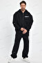 Oversized Black and Silver Why Not Printed Zipper Set - 5