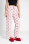 3 Pack Cotton Thin Breathable Fabric Ribbon Waist Detailed Printed Pocketless Women's Pajama Bottoms - 7