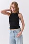 Women's Cotton Strappy Halter Neck Basic Tank Top Black 9011 - 4