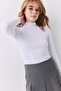 Women's Turtleneck Long Sleeve Blouse White 9021