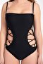 Women's 745 Bead Detailed Strappy Swimsuit Black - 2