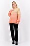 Women Crew Neck Knit Sweater, Coral - 4