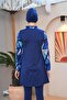 Zipper Detailed Long Sleeve Closed Hijab Swimsuit 3755 - 5