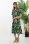 Summer Modal Dress with Floral Print Buttons and Lace Detail - 2