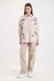 Women's Organza Floral Striped Shirt 7946 - Beige
