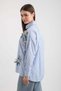 Women's Organza Floral Striped Shirt 7946 - Baby Blue - 6