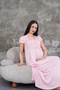 Women's Pink Lace Summer Special Design Full Length Cotton Maternity Nightgown - 7