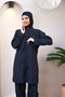 ملابس سباحة إسلامية من قماش الباراشوت سريعة الجفاف بسحاب طويل ومقاس كبير 3820 - 4