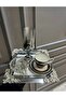 6 Pieces Square 18/10 Steel Complete Silver Rose Motif Coffee Presentation Tray - 7