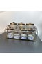 Ruby 7-Piece Porcelain and Glass Spice Set with Stand, Luxury Spice Rack Set with Gold Metal Detail Stand - 5