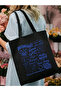 Midnight Black Canvas Tote Bag - Pinterest and Book Bag - 3