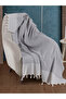 Bergama Gray Single Armchair Cover 150 X 180 cm Sofa Divan Sofa Bed Cover Cotton Tufted - 2