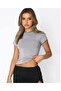 Women's Crew Neck Diver Fabric Short Sleeve T-Shirt