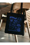 Midnight Black Canvas Tote Bag - Pinterest and Book Bag - 2