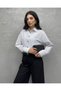 White Striped Poplin Oversize Shirt - 3