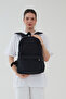 Unisex Crinkle Waterproof Fabric Large Size Multi-Compartment School Travel Backpack Rosso Collina Black