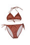 Glowzia Cinnamon Color Women's Bikini Set Triangle Mold