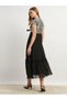 Contrast Animal Print Tie-Up Detail Midi Dress - 5