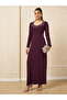 Embellished Long Sleeves Sheath Maxi Dress - 2