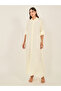 Solid Collared A-Line Shirt Maxi Dress - 2