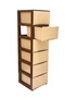 درج تخزين بلاستيك 6 طوابق متعددة الاستخدامات 42×34×124 سم بيج ابيض - 3