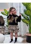 Girl's Long Sleeve Leopard and Lace Salopet Seasonal Dress (3-4-5-6-7-8-9-10 Years)
